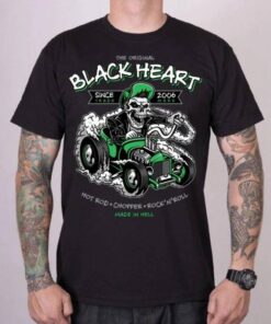 BLACK HEART Men's T-Shirt – HARPER Black Graphic Tee Stylish Urban Streetwear Shirt