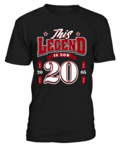 20th Birthday T-Shirt – 2005 Legend 20 Years Vintage Style Birthday Gift Tee