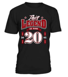 20th Birthday T-Shirt – 2005 Legend 20 Years Vintage Style Birthday Gift Tee
