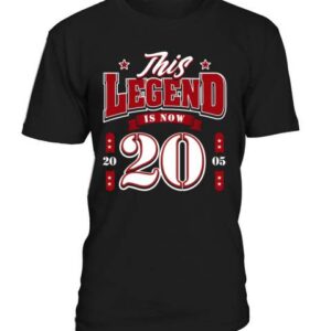20th Birthday T-Shirt – 2005 Legend 20 Years Vintage Style Birthday Gift Tee