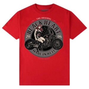 BLACK HEART Men's T-Shirt – EMBER Red Graphic Tee Bold Urban Streetwear Shirt