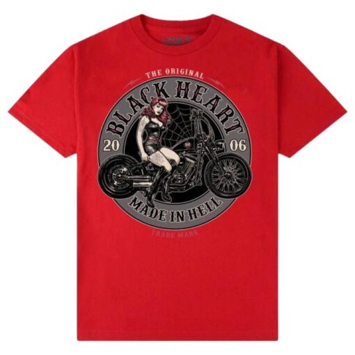BLACK HEART Men's T-Shirt – EMBER Red Graphic Tee Bold Urban Streetwear Shirt
